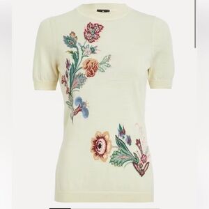 Etro Floral Wool Blend Jacquard Tee